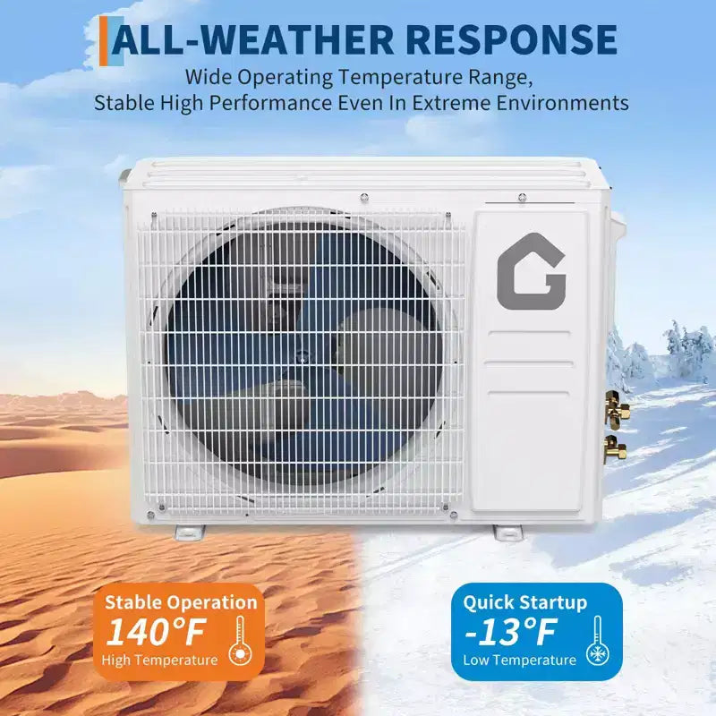 Acekool 11,500 BTU Mini Split Air Conditioner and Heat Pump, 18.5 SEER Inverter Ductless AC with WiFi, Cools Rooms up to 750 Sq Ft