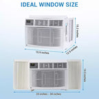 12,000 BTU Window Air Conditioner with WiFi, Energy Efficient Window AC Unit Cools Up to 550 Sq.Ft. with Remote/App Control, Ideal for Apartment