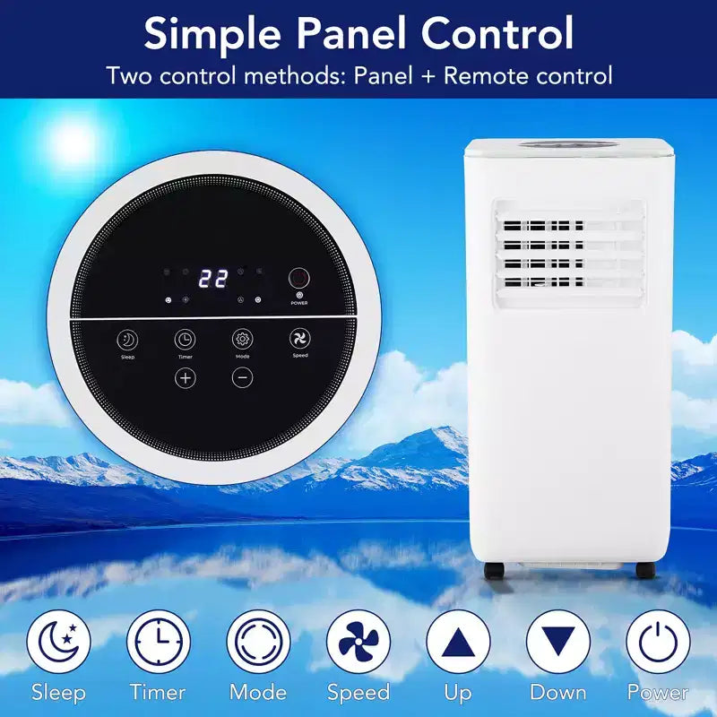 10,000 BTU Portable Air Conditioner - 3-in-1 Energy Efficient AC for Camping & Rooms Up to 450 Sq.Ft. Includes Dehumidifier, Fan, Remote & Window Kit