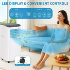 8000 BTU Portable Air Conditioner - Cools 350 Sq.Ft 3 in-1 Portable AC Dehumidifier Fan