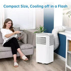 Mobile 8K BTU Portable AC: 4-in-1 Unit with Dehumidifier, Fan & Sleep Mode for 350-450 Sq.Ft. Features Easy Installation, Remote Control & 24H Timer