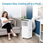 Mobile 8K BTU Portable AC: 4-in-1 Unit with Dehumidifier, Fan & Sleep Mode for 350-450 Sq.Ft. Features Easy Installation, Remote Control & 24H Timer