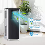 Climatiseur portable 8 000 BTU avec déshumidificateur et ventilateur intégrés – Refroidit jusqu'à 32,5 m² – Minuteur, mode veille, télécommande et kit fenêtre inclus