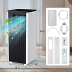 Climatiseur portable 8 000 BTU avec déshumidificateur et ventilateur intégrés – Refroidit jusqu'à 32,5 m² – Minuteur, mode veille, télécommande et kit fenêtre inclus