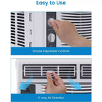 Energy-Efficient 5000 BTU Window Air Conditioner for Rooms up to 150 Sq.Ft  Quiet Operation, Mechanical Controls, Easy Installation