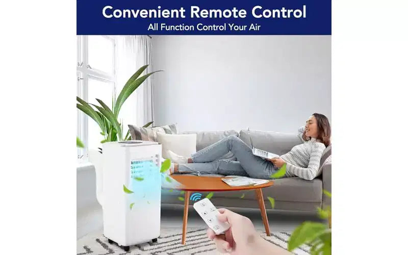 GustoWave 10,000 BTU Portable Air Conditioner - 3-in-1 Cooling, Dehumidifier & Fan - Cools up to 450 Sq.Ft, Ultra-Quiet, Energy Efficient, Remote