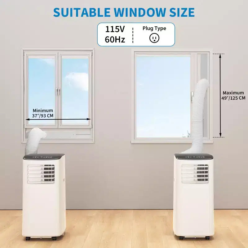 Climatiseur portatif de 8 000 BTU pour pièces jusqu'à 32,5 m², unité de climatisation 3-en-1 avec ventilateur, déshumidificateur, télécommande et mode veille