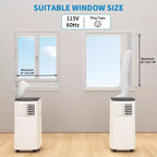 Climatiseur portatif de 8 000 BTU pour pièces jusqu'à 32,5 m², unité de climatisation 3-en-1 avec ventilateur, déshumidificateur, télécommande et mode veille