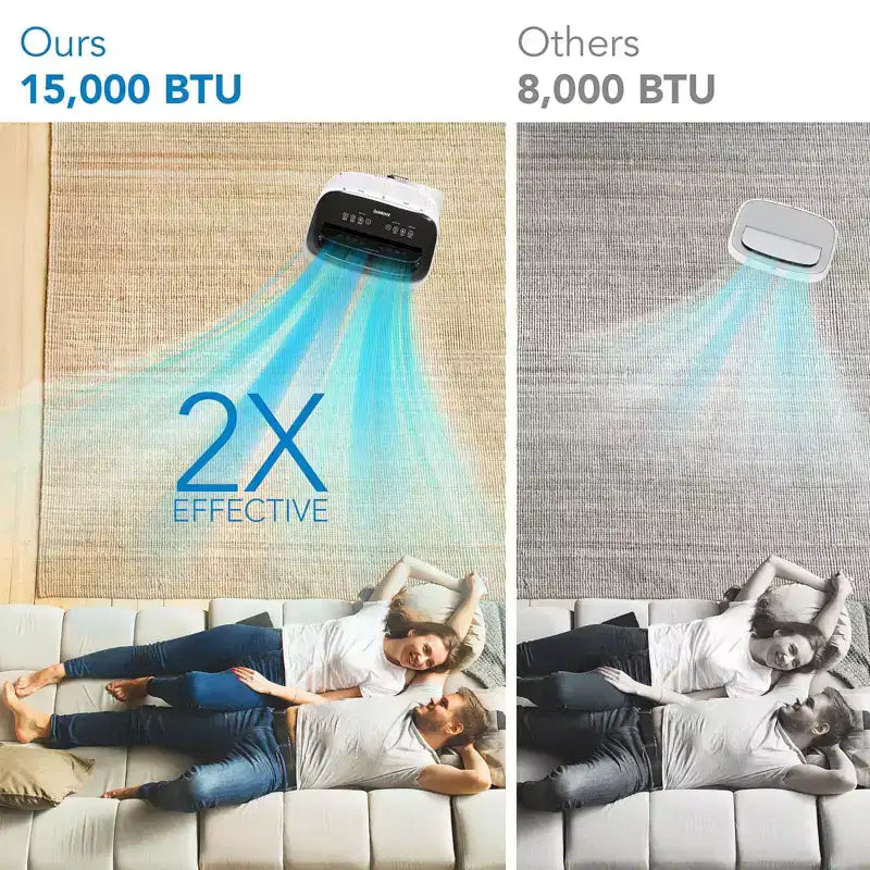 15K BTU Portable AC for Large Rooms up to 850 Sq Ft, 3-in-1 Cooling Fan Dehumidifier with Remote, Auto Swing, Drainage-Free Design