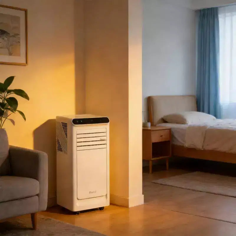 Climatiseur portable 3-en-1 GustoWave 8 000 BTU – Refroidit jusqu'à 42 m², silencieux <42 dB avec minuterie 24h et télécommande, sur pied