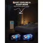 Climatiseur portable 3-en-1 GustoWave 8 000 BTU – Refroidit jusqu'à 42 m², silencieux <42 dB avec minuterie 24h et télécommande, sur pied