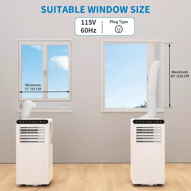 Climatiseur portable 3-en-1 GustoWave 8 000 BTU – Refroidit jusqu'à 42 m², silencieux <42 dB avec minuterie 24h et télécommande, sur pied