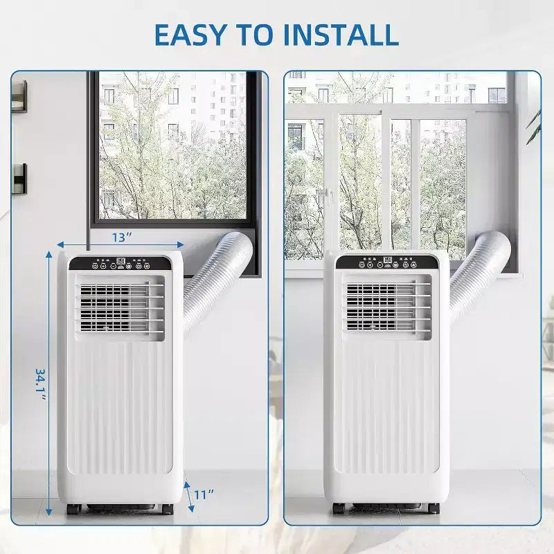 Climatiseur portable 3-en-1 GustoWave 8000 BTU avec télécommande, minuterie 24h, faible niveau sonore pour chambre à coucher, bureau, 350 pieds carrés.