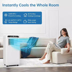 Climatiseur portable 3-en-1 GustoWave 8000 BTU avec télécommande, minuterie 24h, faible niveau sonore pour chambre à coucher, bureau, 350 pieds carrés.