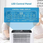 Climatiseur portable 3-en-1 GustoWave 8000 BTU avec télécommande, minuterie 24h, faible niveau sonore pour chambre à coucher, bureau, 350 pieds carrés.
