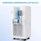 Climatiseur portable 3-en-1 GustoWave 8000 BTU pour pièces jusqu'à 32,5 m² avec refroidissement rapide, déshumidificateur