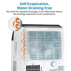 GustoWave 14000 BTU Air Conditioner with Remote Control, Portable AC Unit for Rooms up to 750 Sq.ft, White/Black