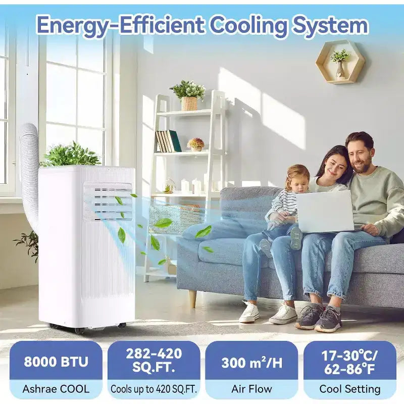 10,000 BTU 3-in-1 Portable Air Conditioner - Cools Up to 560 Sq.Ft, LED Display, Remote Control & Window Venting Kit Included