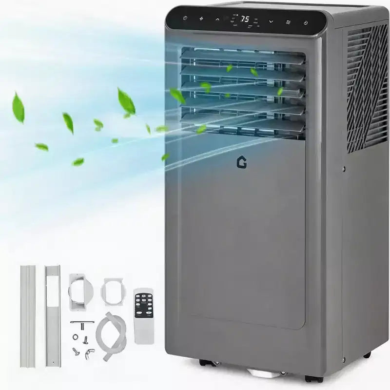 GustoWave 8,000 BTU 4-in-1 Portable Air Conditioner - Cools Up to 350 Sq.Ft, Quiet Operation, Remote Control, 24H Timer, LED Display