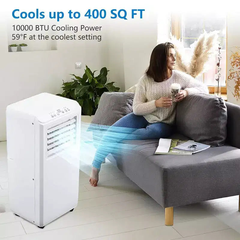 Climatiseur portable 3-en-1 GustoWave 10000 BTU pour pièces jusqu'à 42 m² (450 pi²) utilisation à la maison et au bureau