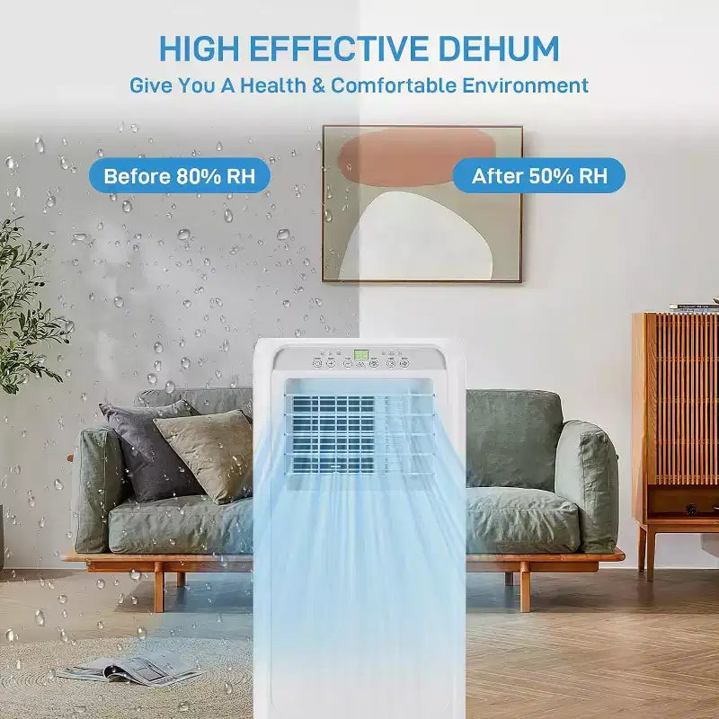 GustoWave 3-in-1 10000 BTU Portable Air Conditioner Cools Up to 450 Sq. Ft. for Home, Office, Bedroom