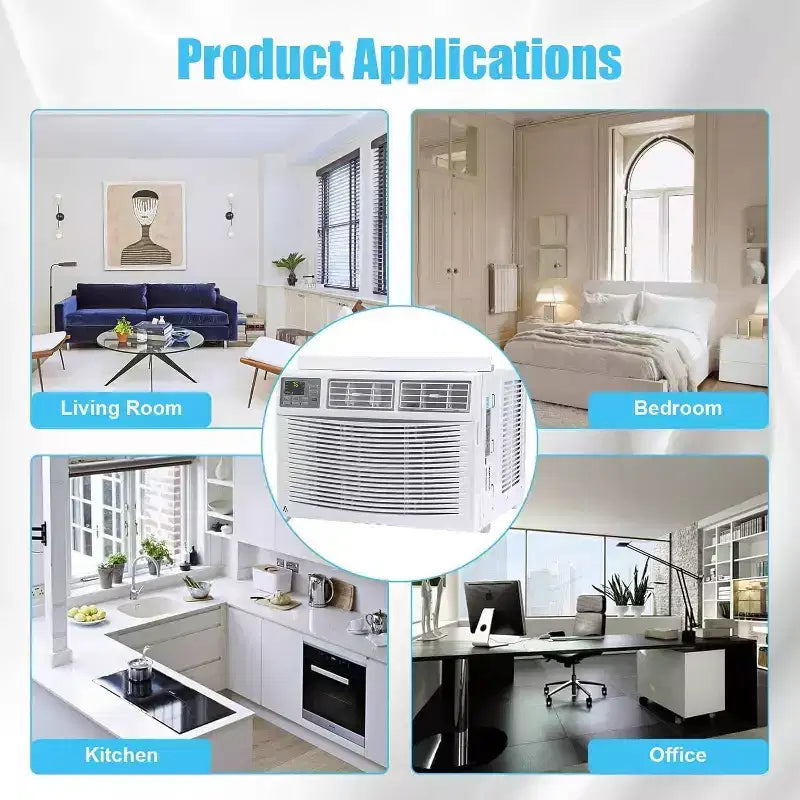 Climatiseur de fenêtre GustoWave, petite unité de climatisation de fenêtre avec télécommande et kit de fenêtre, blanc