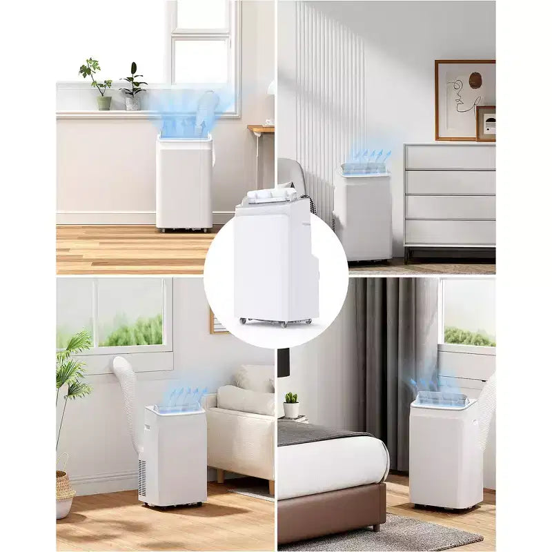 Acekool 12000 BTU 3-in-1 Portable Air Conditioner, Cools 550 Sq.Ft, Remote, Auto Swing & Timer, White