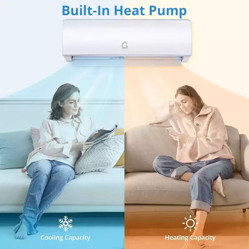 Acekool 17000 BTU Mini Split Air Conditioner Heater, WiFi Inverter Heat Pump, Ductless AC 230V, Cools Heats 1250 Sq.Ft, White