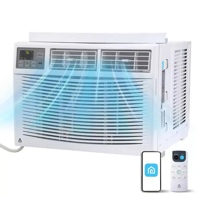 Acekool 12,000 BTU Window Air Conditioner, WiFi Smart AC Unit with Remote, 3-in-1 Cooling Dehumidifier Fan, 4 Fan Speeds