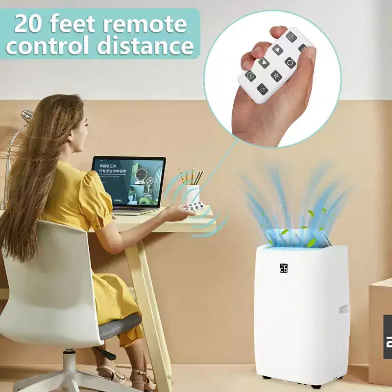 GustoWave 12000 BTU Portable Air Conditioner with Cooling, Dehumidifying & Fan Features for Medium Rooms
