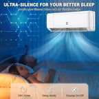 Climatiseur et Chauffage Mini Split 9000 BTU - Système Inverter Sans Conduit 20 SEER2, Auto-Nettoyant, WiFi/Alexa/Télécommande, Kit d'Installation, Refroidit 42 m², Norme Américaine