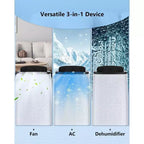 Garvee 14000BTU Portable Air Conditioner  700 Sq Ft Room Cooling, Sleep Mode, 3 Fan Speeds, Remote Control for Home & Office