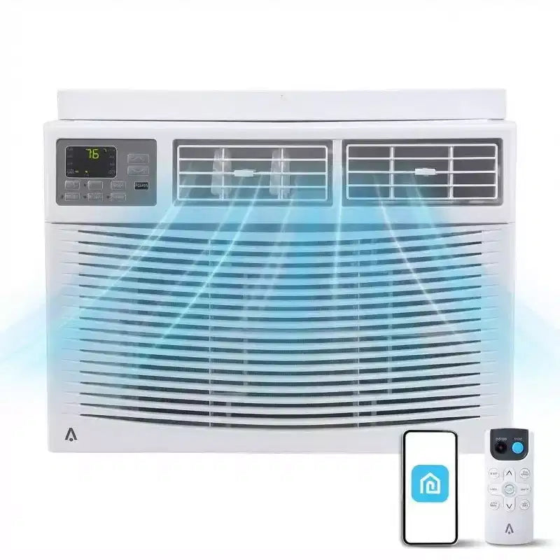 Garvee 12000 BTU Window Air Conditioner with Remote, Cools 350 Sq Ft, 3 Speeds Quiet LED Display for Bedroom, Office
