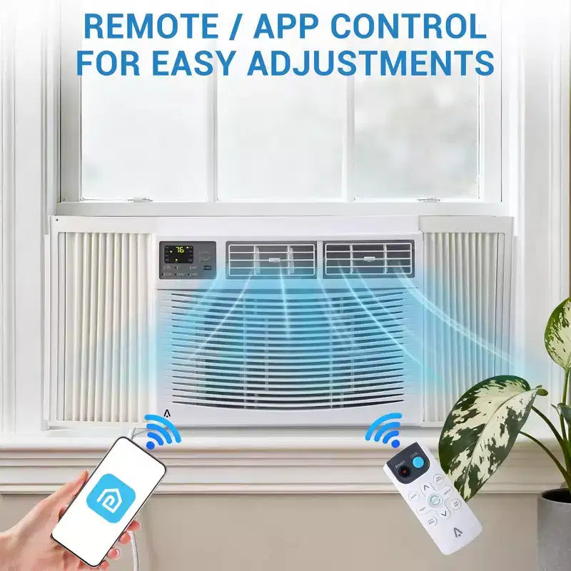Climatiseur de fenêtre Garvee 12000 BTU avec télécommande, refroidit 32,5 m², 3 vitesses, écran LED silencieux pour chambre, bureau