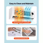 9,000 BTU 19 SEER2 Ductless Mini Split Air Conditioner and Heater with Inverter, 115V, 450 Sq. Ft.