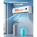 Climatiseur et Chauffage Inverter Mini Split Sans Conduit de 18 000 BTU 19 SEER2, 230 V, 116 m²