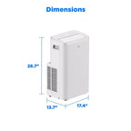 Midea 10,000 BTU DOE Smart Inverter Portable Air Conditioner, for spaces up to 450 sq. ft., White