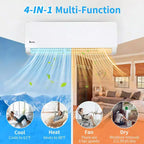 Karl Home 2-Zone 38000 BTU 20 SEER2 Mini Split Air Conditioner with Heat Pump (18K+18K)