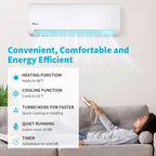 Karl Home 2-Zone 28000 BTU 20 SEER2 Mini Split Air Conditioner with Heat Pump (12K+12K)