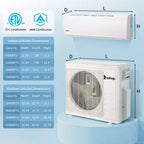 Karl Home 2-Zone 28000 BTU 20 SEER2 Mini Split Air Conditioner with Heat Pump (12K+12K)
