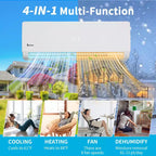 Karl Home 2-Zone 20000 BTU 20 SEER2 Mini Split Air Conditioner with Heat Pump (9K+12K)