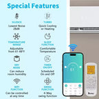 Karl Home 3-Zone 38000 BTU 20 SEER2 Mini Split Air Conditioner with Heat Pump (9K+9K+18K)