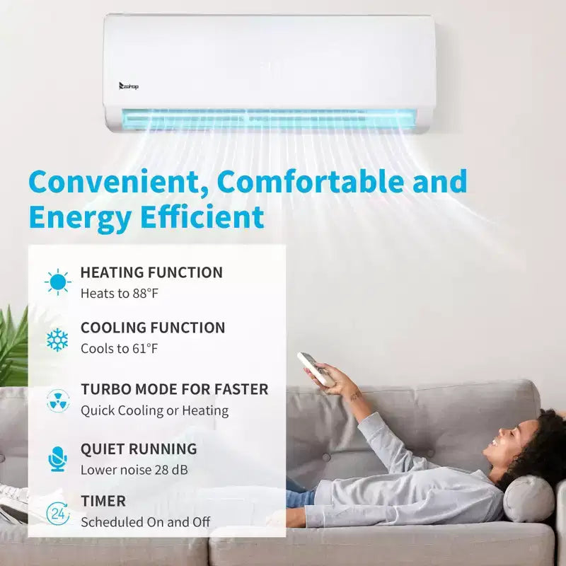 Karl Home 3-Zone 38000 BTU 20 SEER2 Mini Split Air Conditioner with Heat Pump (12K+12K+18K)