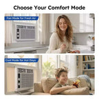 Simzlife 5000 BTU Window Air Conditioner, 2-in-1 AC for 150 Sq.Ft, Easy Installation, Energy-Saving & Quiet Operation, White