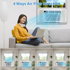 Climatiseur de fenêtre de 8 000 BTU, rafraîchit jusqu'à 350 pieds carrés avec mode refroidissement, 3 vitesses de ventilation, unité de climatisation de fenêtre avec télécommande, kit d'installation facile