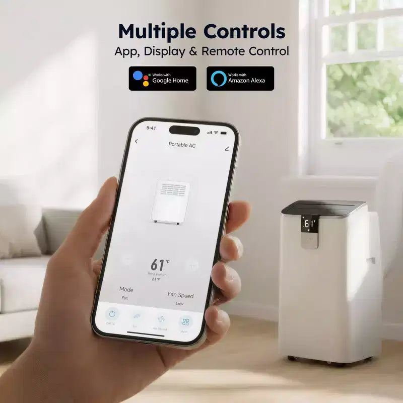 Climatiseur Portable Silencieux Simzlife 14000 BTU, Rafraîchit 40 m², Climatiseur Multifonctionnel, Refroidisseur d'Air Évaporatif avec Déshumidificateur, Télécommande