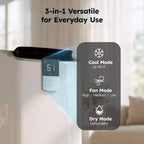 Climatiseur Portable Silencieux Simzlife 14000 BTU, Rafraîchit 40 m², Climatiseur Multifonctionnel, Refroidisseur d'Air Évaporatif avec Déshumidificateur, Télécommande