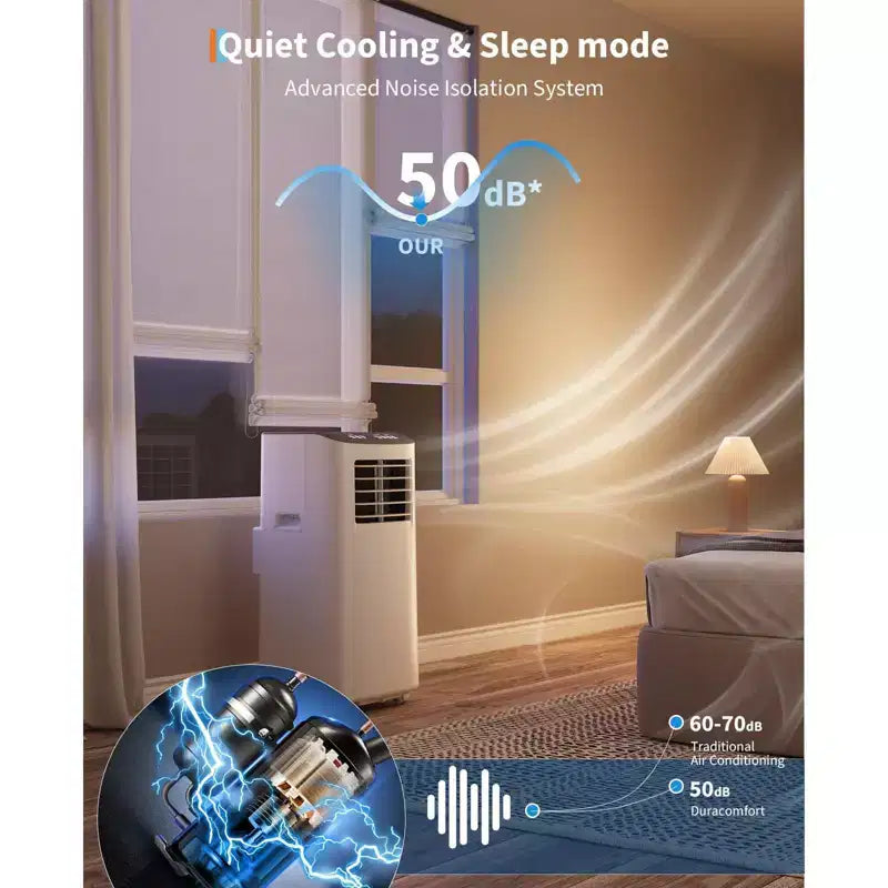 Portable Air Conditioner, 8000 BTU Quiet Cooling with Remote, Ventless Design & Auto Evaporation, for Large Room, Stand Up AC Unit.