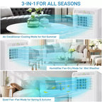 Portable AC 10,000 BTU 3-in-1 with Remote Cooling Dehumidifier Fan for 450 Sq Ft Quiet Sleep Mode 24H Timer Window Kit