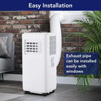 10000 BTU Portable Air Conditioner - 3-in-1 Cooling, Dehumidifier, Fan for Rooms Up to 450 Sq ft, with Remote, Sleep Mode, 24H Timer & Easy Mobility